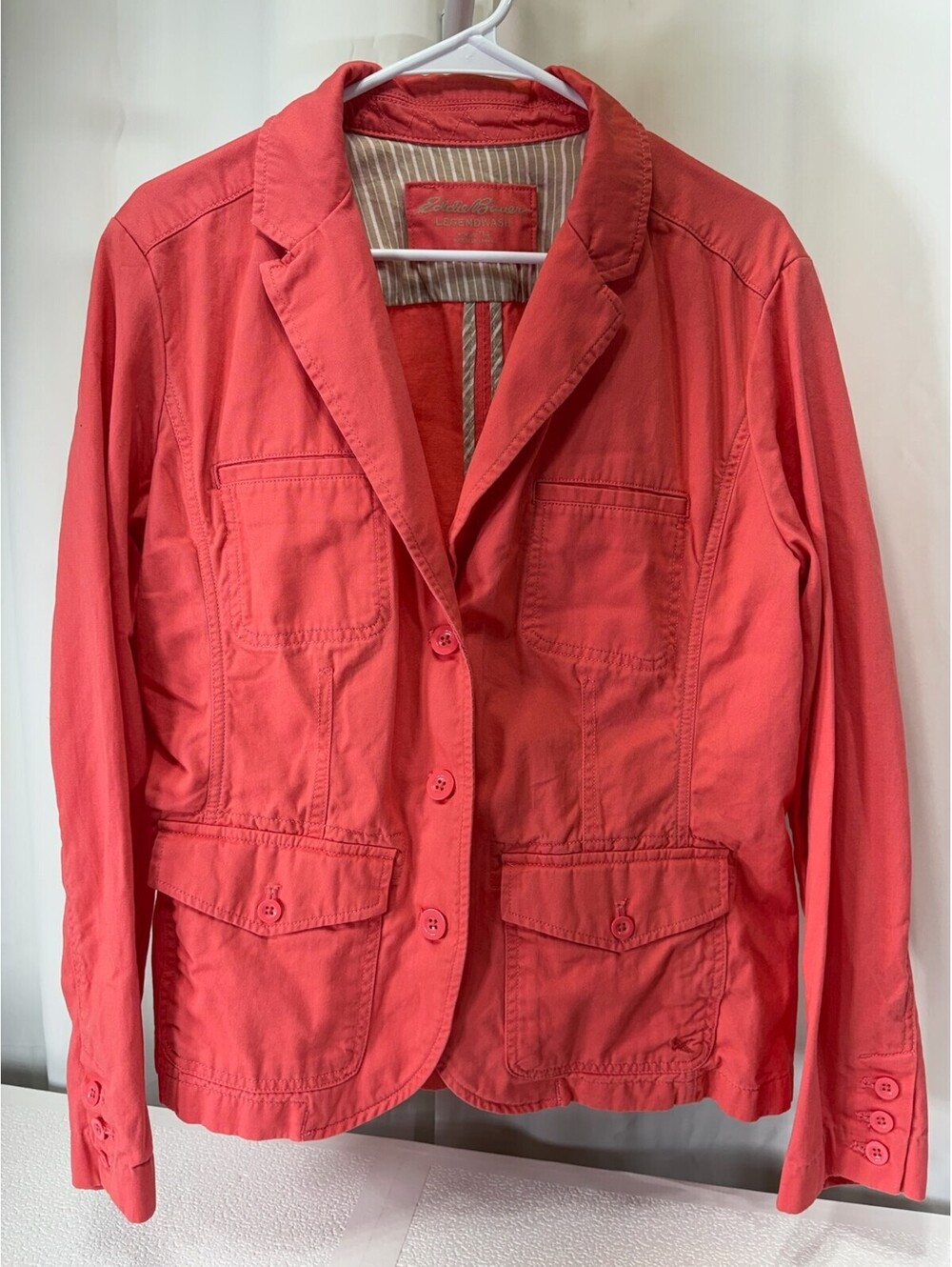Eddie Bauer Legendwash Women's Coral Cotton Jacket Size T14 266D